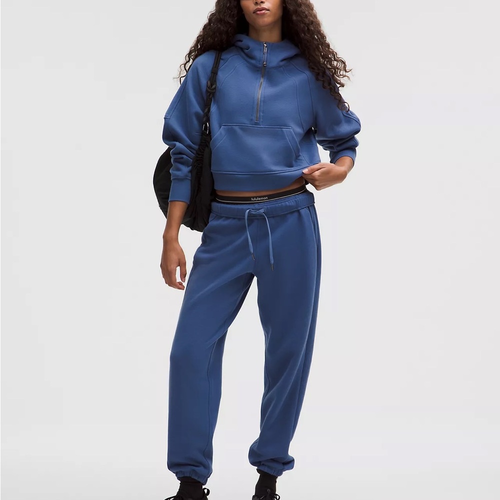 Lululemon Scuba Cropped Half-Zip Funnel Neck in Blue Size M/L - Picture 2 of 13